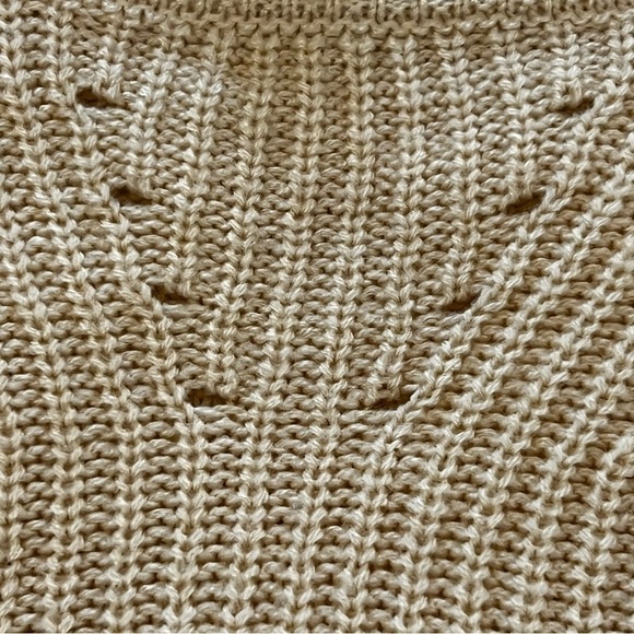 Misa Los Angeles Ruffle Flutter Sleeve Knit Sweater XL beige neutral feminine - Picture 12 of 14